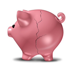 Broken piggy bank