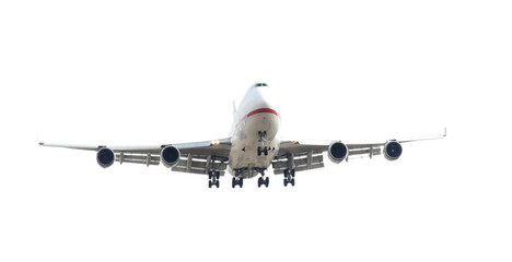 Fototapeta na wymiar Duży samolot je samodzielnie na białym tle