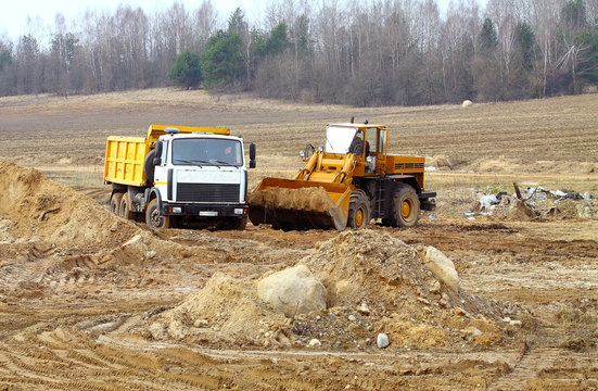 Large earth moving heavy equipment