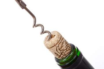 Opening wine bottle
