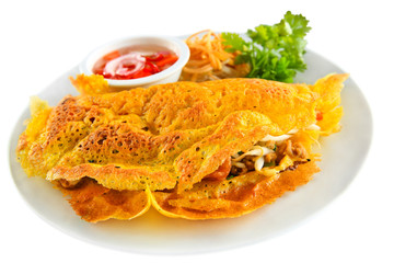 Stuffed crispy egg crepe,Vietnam food