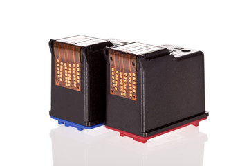 Printer Inkjet cartridges isolated on a white background