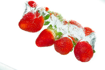 strawberry in the water
