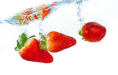 strawberry in the water
