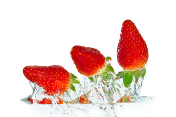 strawberry in the water