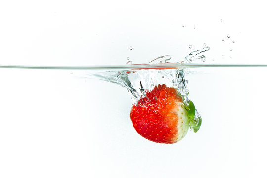 strawberry in the water