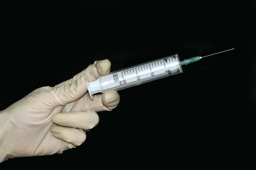 syringe in hand