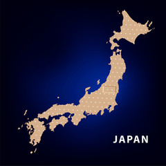 Hand with Japan Map With Seismic Epicenter.