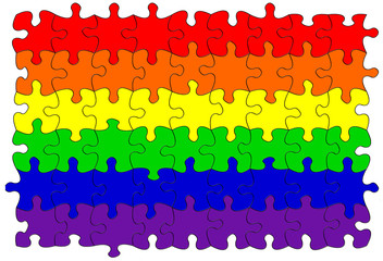 Gay rainbow flag puzzle/jigsaw