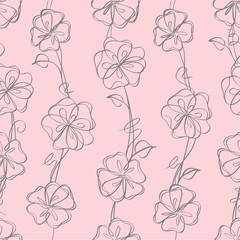 seamless floral white vector background