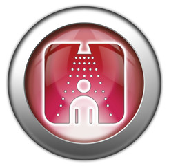 Red glossy 3D effect button 