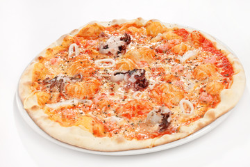 pizza with seafood