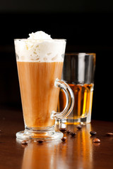 Irish coffee with whiskey