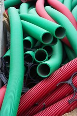 Red and green tubes