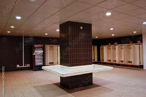 Inside The Locker Room At Barcelona Stadium Stock Photo And