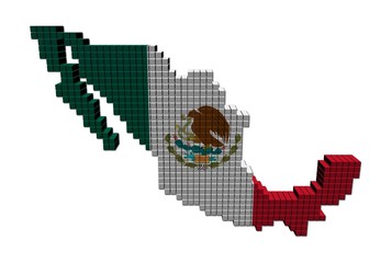 Fototapeta premium Mexico map flag made of containers illustration