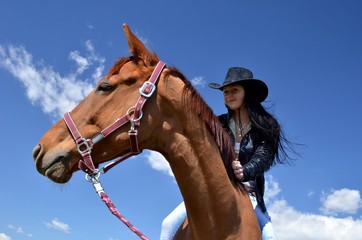 Obraz premium femme et cheval