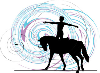 Abstract horse and rider silhouette