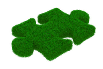 Puzzle on white background. Isolated 3D image