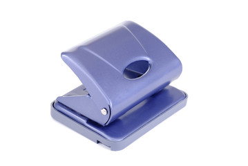 Blue hole puncher isolated on white