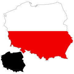 Poland map flag