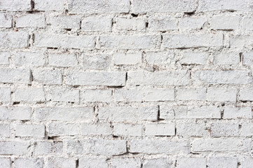 Texture of wall with white bricks