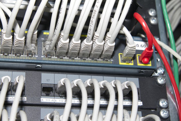 Cables in rtelecommunication room