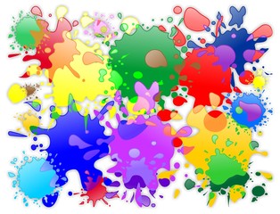Macchie di Vernice Colori Sfondo-Colors Stains Background-Vector