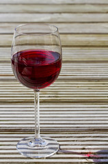 Red wine on decking