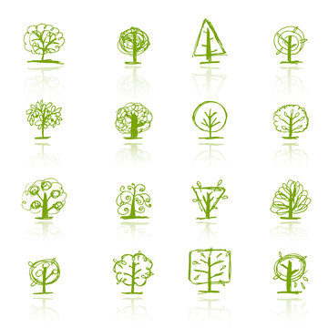 Set of sketch trees for your design