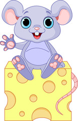 Obraz na płótnie Canvas Mysz na ser