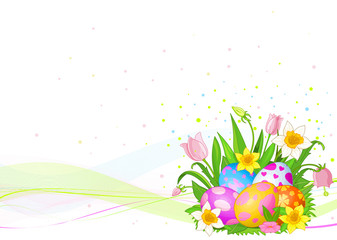 Beautiful Easter eggs background