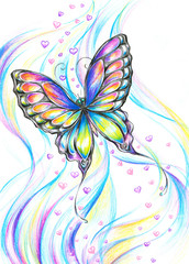 Butterfly-colored pencils