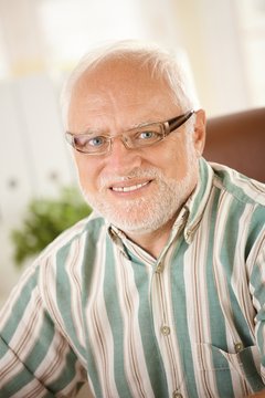 Portrait of senior man in glasses