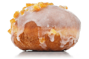Donut with candied orange peel.