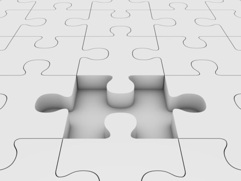 Puzzle with missing piece