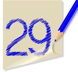Post it con numero 29