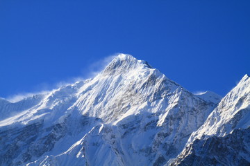 Fototapeta na wymiar Himalayas and Blue Sky