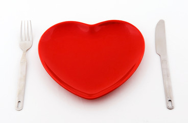 red heart plate