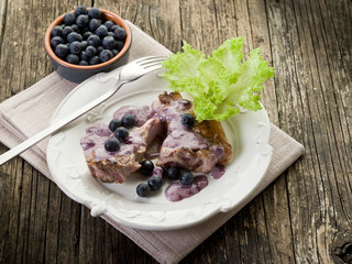 lamb rib with blueberries sauce-costolette agnello e mirtilli
