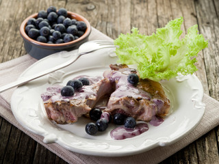 lamb rib with blueberries sauce-costolette agnello e mirtilli