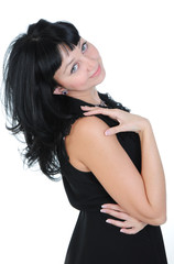 Beautiful girl on the white background