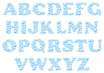 Water drops alphabet