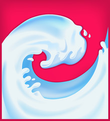 Youghurt, foam or cream wave (illustration)