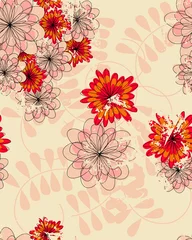 Papier Peint photo autocollant Fleurs abstraites modèle sans couture de fleur