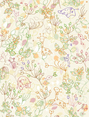 Seamless floral pattern for kid's design.