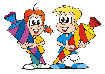 Girl and Boy starting Education