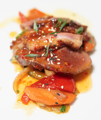 Duck fillet with savory sauce