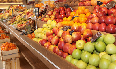 Shelf with fruits