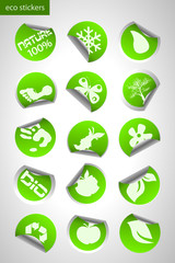 green environmental circle stickers